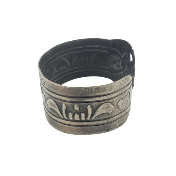 Designer Punk Rock Classic MARC JACOBS Gunmetal Silver Gray Cuff Bracelet - Picture 5 of 6